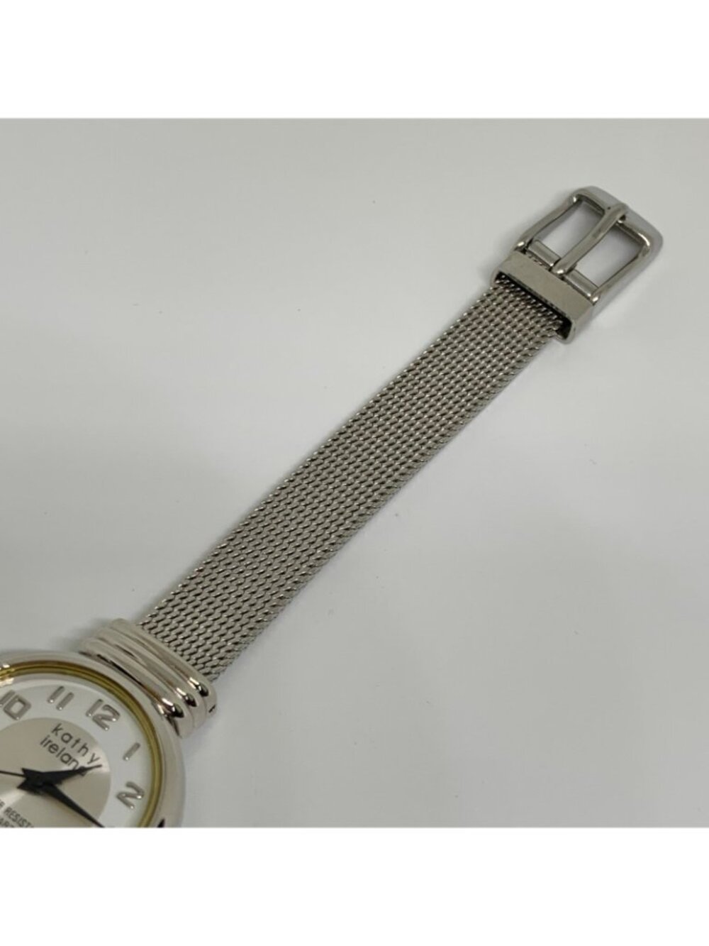 Vintage Kathy Ireland silver tone women watch quartz 25mm mesh band running - Picture 4 of 6